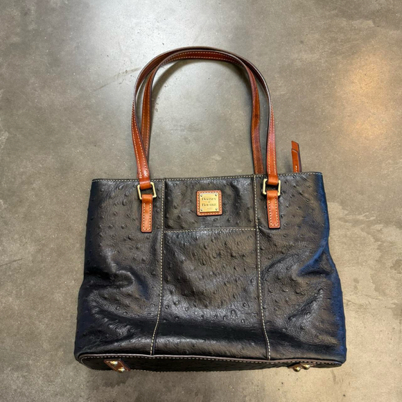 DOONEY & BOURKE Small Lexington Ostrich-Embossed Tote Shoulder Bag - Picture 1 of 8